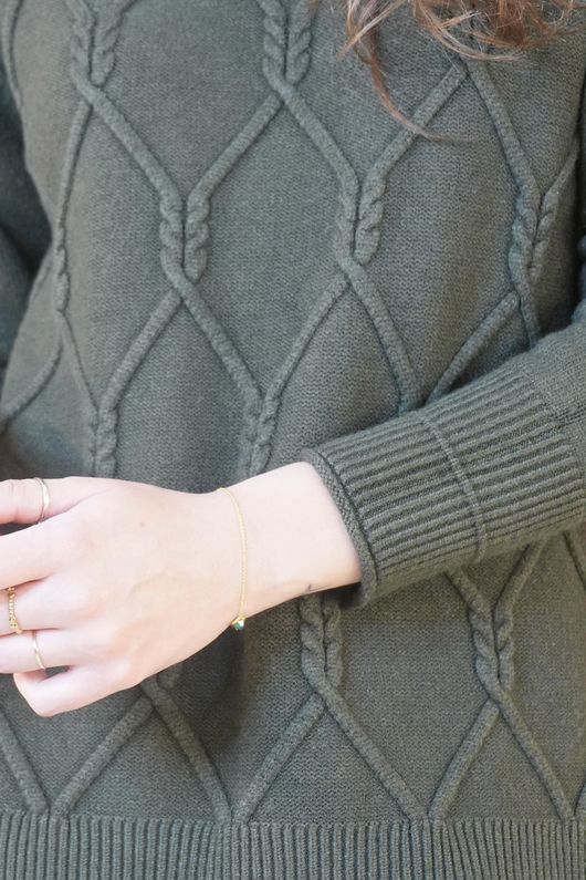 Purdy Cable Luxury Knit Khaki /3=